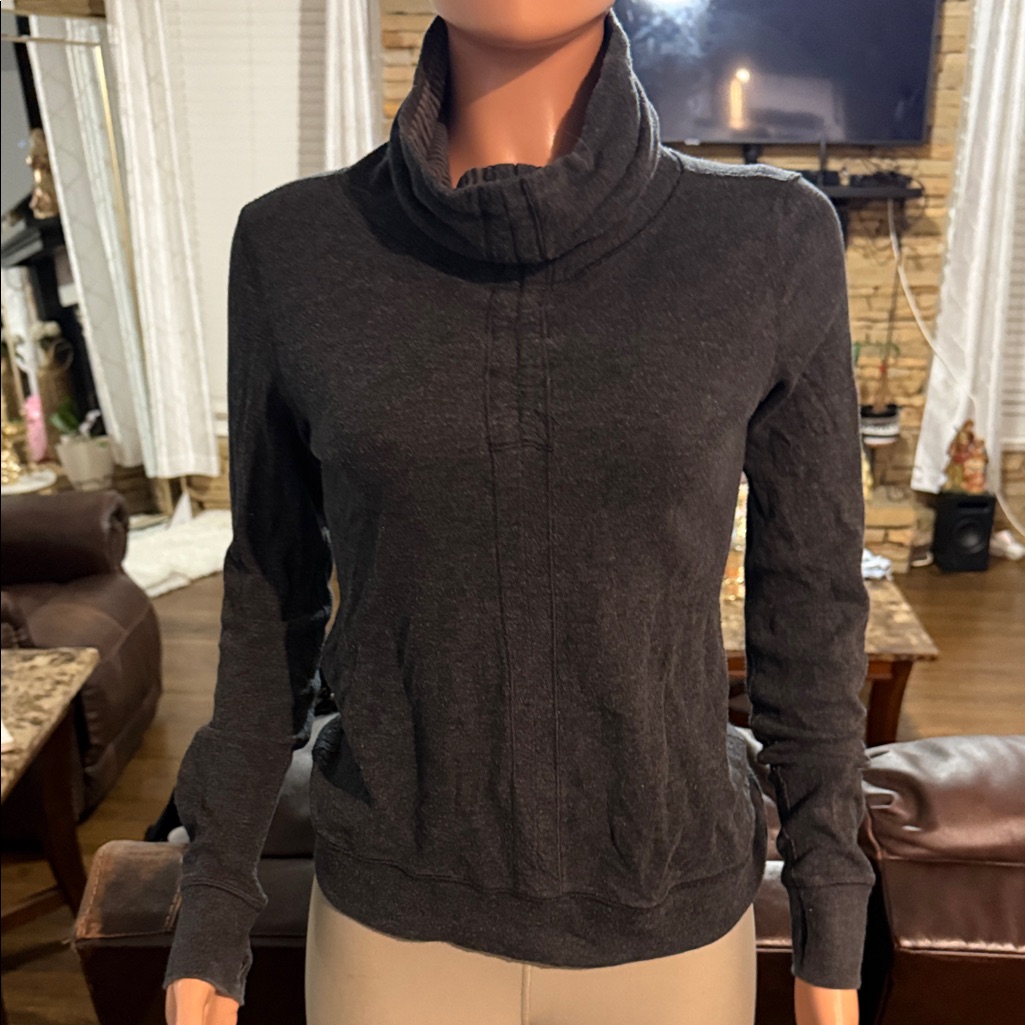 Lululemon Athletica Dark Gray Cowl Neck Sweater